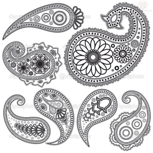 Black Paisley Pattern Tattoo Designs